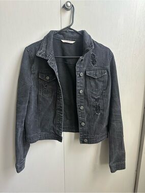Highway Jeans Distressed Black Denim Jacket